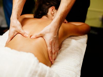 body massage back close up